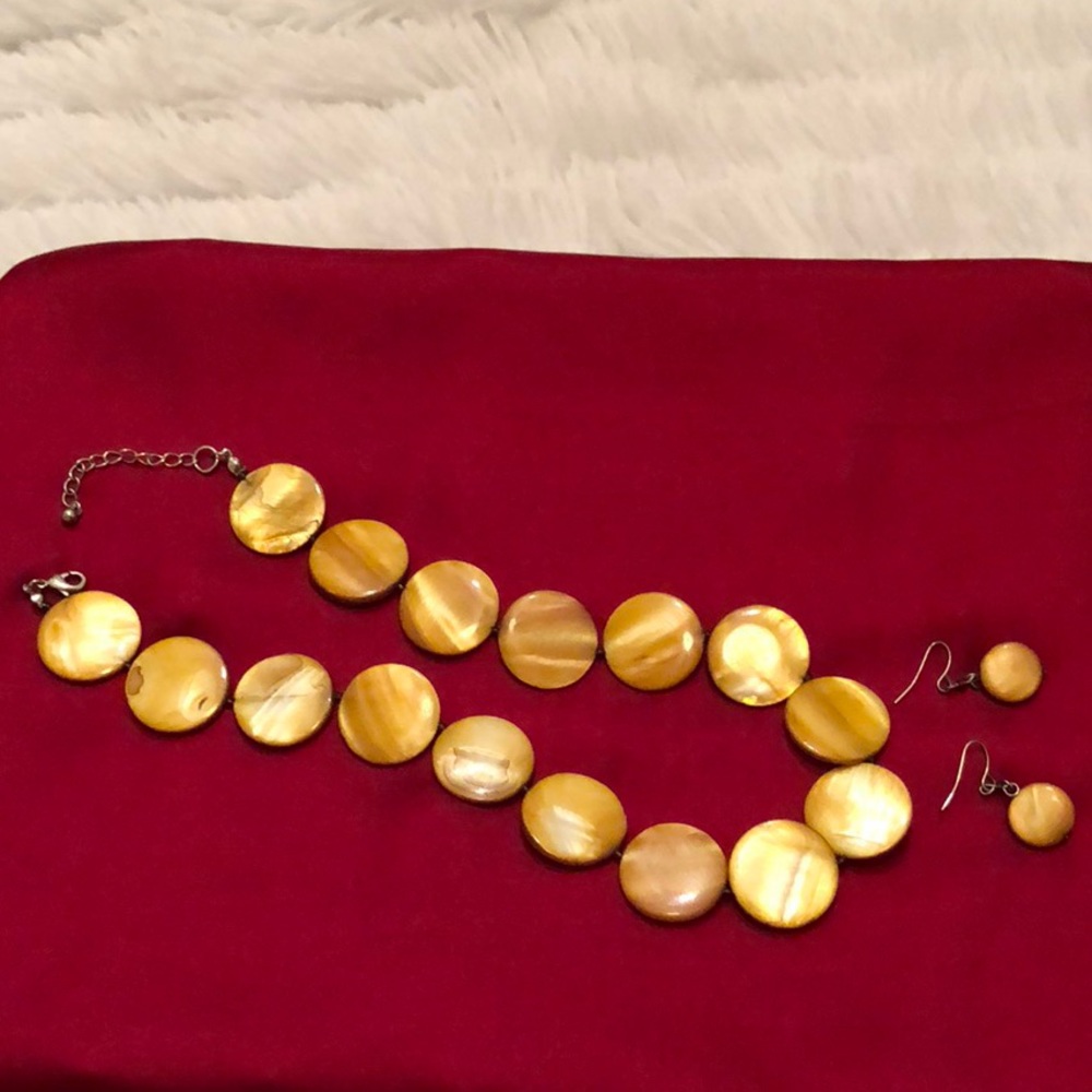 Flat Circle Necklace and Earrings